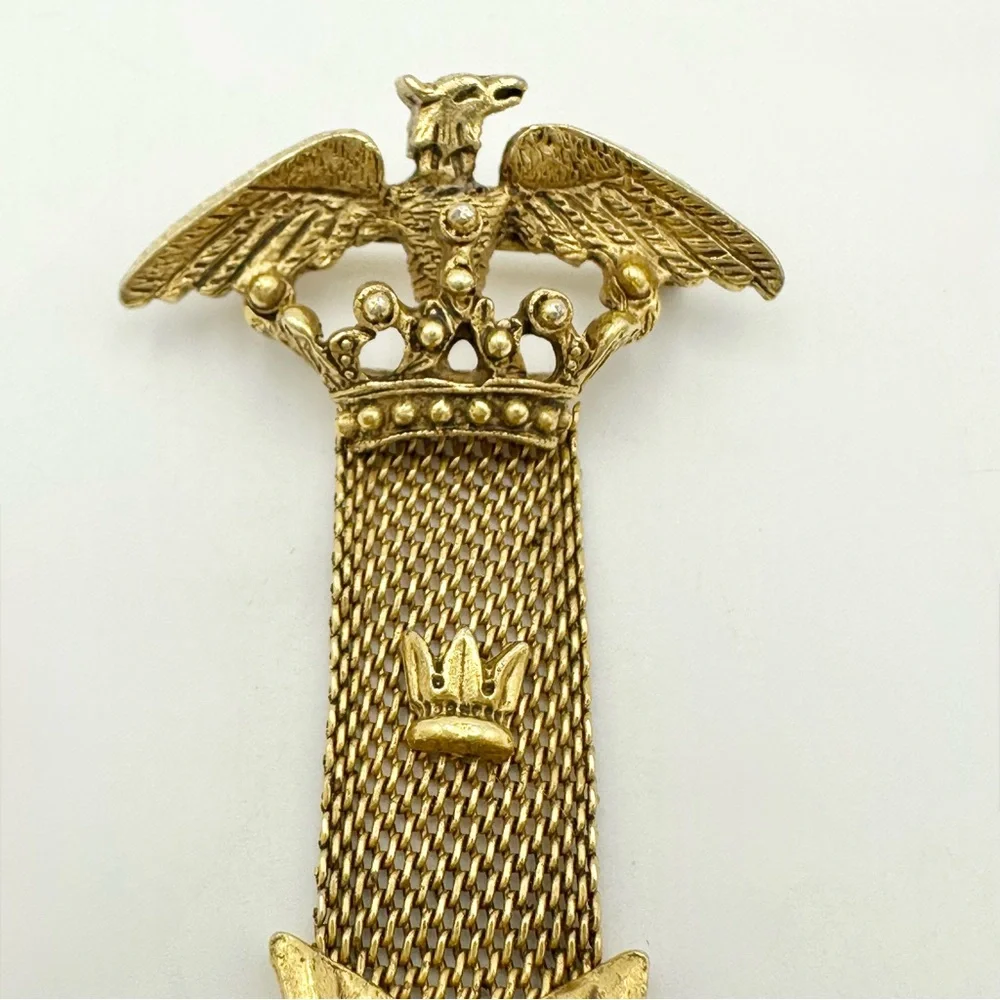 Vintage Florenza Military Style Maltese  Cross Gold Tone Brooch Pin